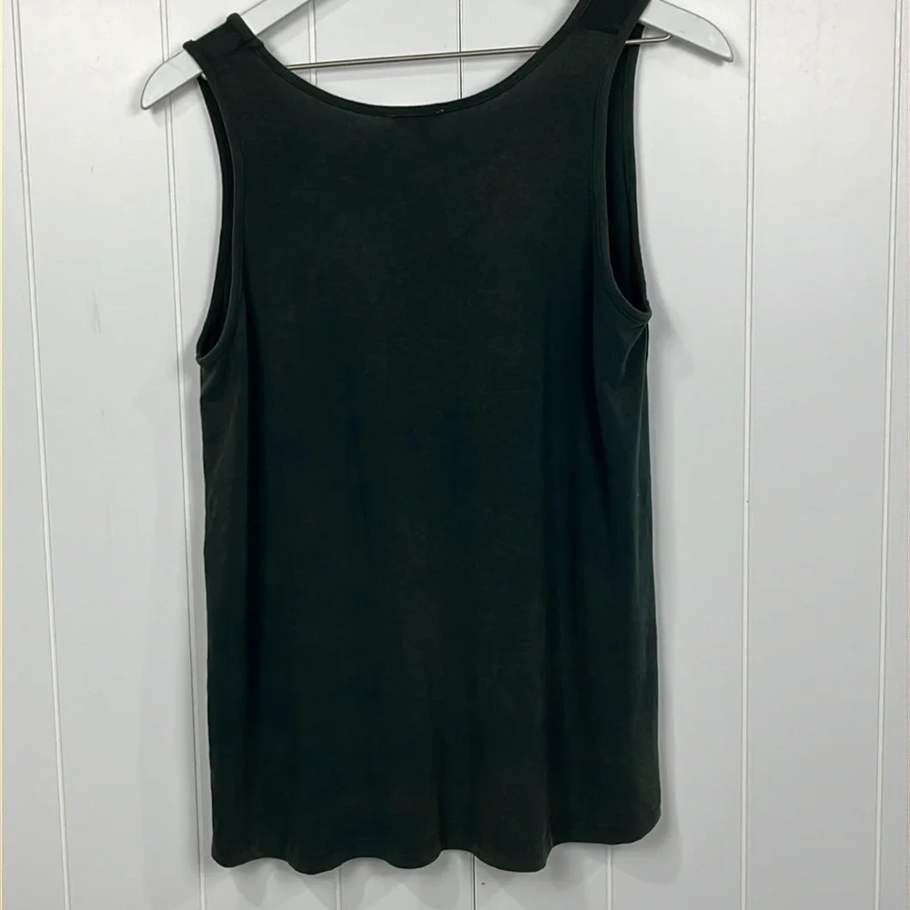 POL Woman’s Tank Top S Dark Green Americana Stars & Stripes Tie Dye Pullover EUC - Picture 7 of 10